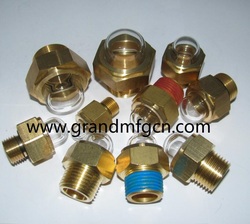 Domed brass sight glass for radiator