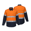 as/nzs wholesale 100% cotton fabric safety industry man's working two tone reflective shirts