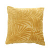 Yellow Leaf Pattern Flocking Cushion