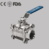 Hygienic Stainless Steel Female Thread Sanitary Manual 3PC Ball Valve