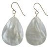 35x25mm Large Mother of Pearl Earrings, Gold or Silver Handmade Dangle White Earrings