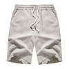 Casual Men's Cotton And Linen Short Pants Breathable Summer Quick Dry Short Drawstring Solid Leisure