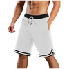 Outdoor Running Elastic Waist Short Pants Stitching Striped Lined Drawstring Breathable Loose Short