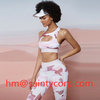 Good Quality High Waist Fitness Pink Camouflage Yoga Wear Sleevless Pants Leggings Yoga Gym Set Quan