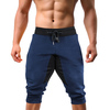 Men's 3/4 Jogger Capri Pants Workout Gym Below Knee Shorts With Zipper Pockets