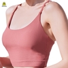 Ribbed Soft Lycra Fabric Crop Top w. Bra