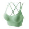 Longline Sports Bra, Seamless Strappy Padded Sports Bras for Women Yoga Gym Workout Fitness