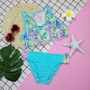 Bikini 2021 little girl Two Piece with foil print in Crochet fabric