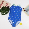 2021 Girls swimsuit set,solid color straps swimwear,printed fabric,zigzag in stitching bikini