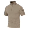 Men's Tactical Military Shirts 1/4 Zip Short Sleeve Slim Fit Camo Shirt