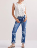 lady straight printed jeans