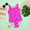 2021 little girl one-piece swimsuit round neck ,UPF50