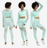 2021 Hollowing Seamless Tops High Waist Leggings Women Mesh Breathable Yoga Sets