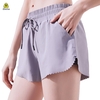 Lightweight Waved Hem Woven Shorts with Pockets