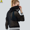 Long Sleeved Trendy Mesh Hoodie w. Elastic Bands