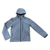 men's blended grey waterproof zipper softshell sports hoody windbreak jacket