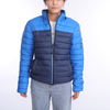 Women's waterproof contrast fabric fake down padded coat