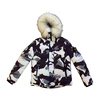 Men's Full Print Windproof Polyester Padded Jacket in Winter