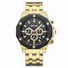 FEATURES OF SS299 GOLD AND BLACK MEN'S STAINLESS STEEL WATCH