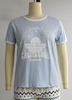 SS Contrast Binding Beach graphics Printed Womens Fashion Top