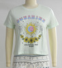 Roll Cuff SS Celestial Sun Moon Printed Womens Fashion Crop Top