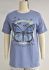 Roll Cuff SS Butterfly Printed Womens Fashion Loose Fit Top