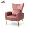 Modern Luxury Wood Frame Velvet Fabric Backrest Arm Chairs Living Room Home Furniture
