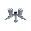 Desk Mounted Gas Valve Lab Acessories for Gas Supply Twin Outlet Gas Tap with Pressure Gauge