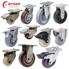 Mediu SSCastors 3/4/5/6/8Inch PU Swivel Casters HeavyDuty 304Stainless Steel Industrial Caster Wheel