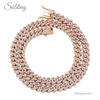 Sobling jewelry factory supply 8MM width Miami Cuban Chain Iced Out Cubic Zirconia micro paved Neckl