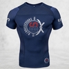 Brussels Sports Navy Blue Compression Rash Guard MMA Shirt