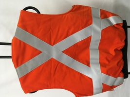 Vest Hi Vis with 2 inch reflective tape Back View view