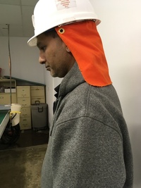 Hard Hat Neck Guard hi vis with velcro closure