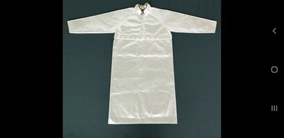 Aluminized Cape Sleeve Jacket with detachable apron front view