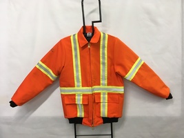 Arc Flash Hi Vis Bomber Jacket, FR zipper , FR Tape, FR Ribbing at the waist and cuff areas