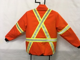 Arc Flash Hi Vis Bomber Jacket, FR zipper , FR Tape, FR Ribbing at the waist and cuff areas