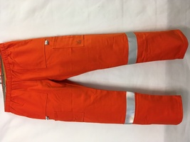 Arc Flash Hi Vis Pant with elastic waist , 2 outside pockets. cargo pockets, 2 inch FR tape