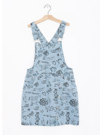 Girls Printed Dungaree
